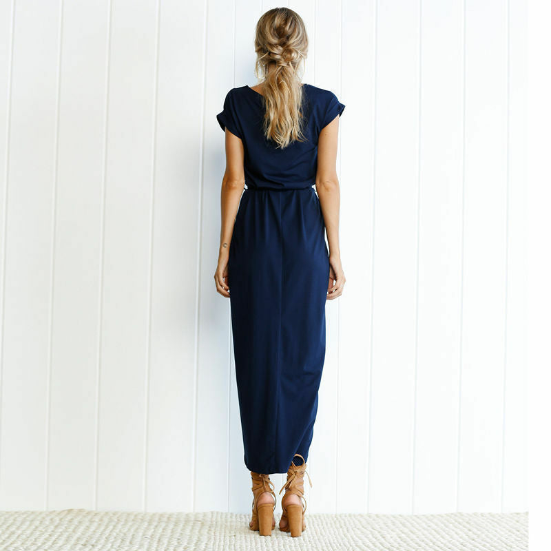 Womens Sleeveless Long Split Dress
