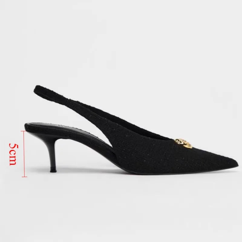 Ankle Wrap High Heel Sandals for Women – Elegant Stiletto Slingback Dress Shoes with Metal Buckle