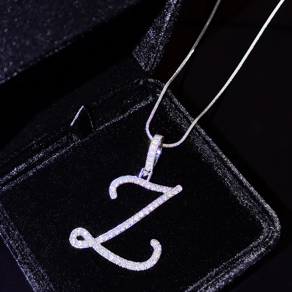 Initial Letter Name Pendant Necklace For Women-Simple Rope Chain Letter Necklace Fashion Jewelry Gift.