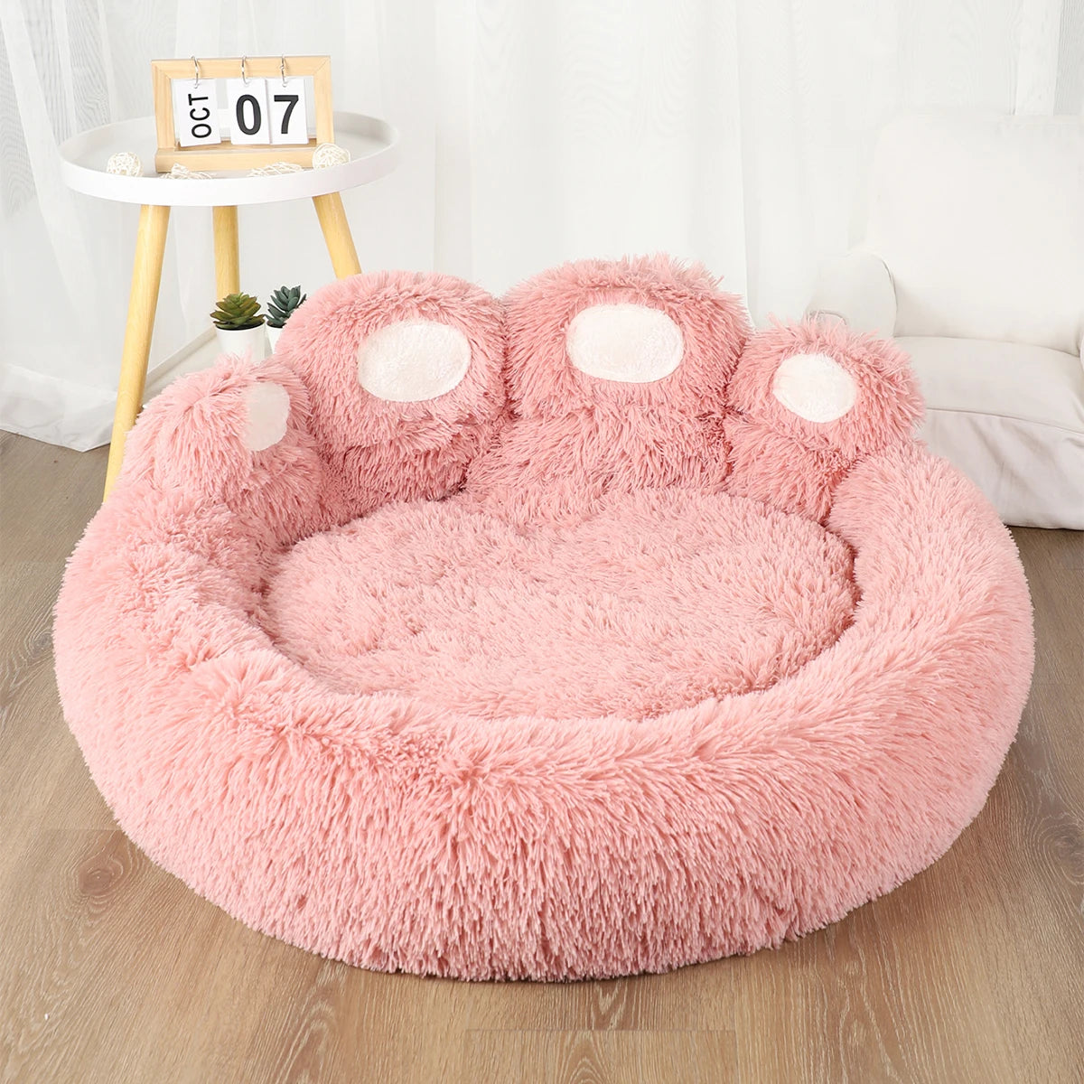 Fluffy Plush Dog Bed – Winter Warm Calming Donut Kennel for Small & Large Dogs | Soft Sofa Cushion for Cats & Puppies
