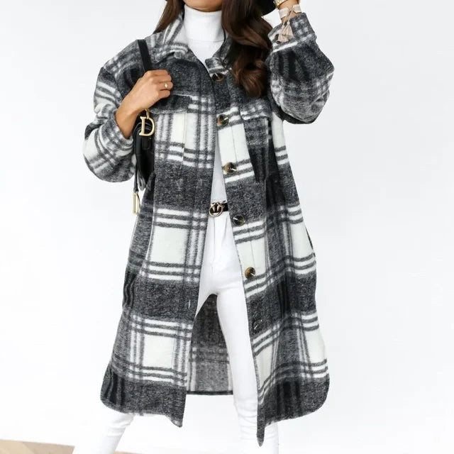 2024 Single Breasted Trench Coat Fashion - Long Sleeve Woolen Spring Overcoat