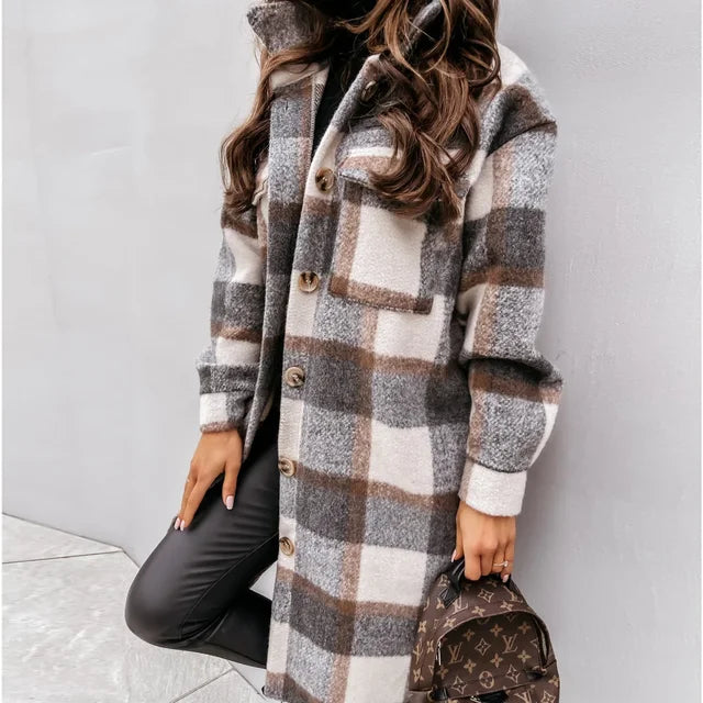 2024 Single Breasted Trench Coat Fashion - Long Sleeve Woolen Spring Overcoat
