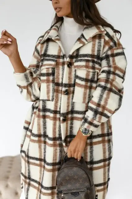 2024 Single Breasted Trench Coat Fashion - Long Sleeve Woolen Spring Overcoat