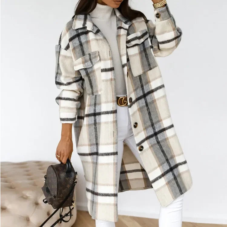2024 Single Breasted Trench Coat Fashion - Long Sleeve Woolen Spring Overcoat