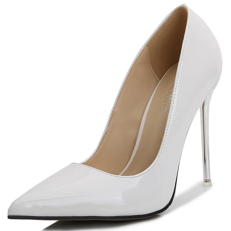 High Quality Woman Pumps Pointed Toe High Heels Women Wedding Shoes Apricot Black Sliver White Red Stiletto Heels Shoes 11 Cm