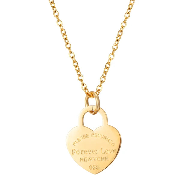 Elegant Heart Pendant Gifts - 18 K Gold Plated (Waterproof).