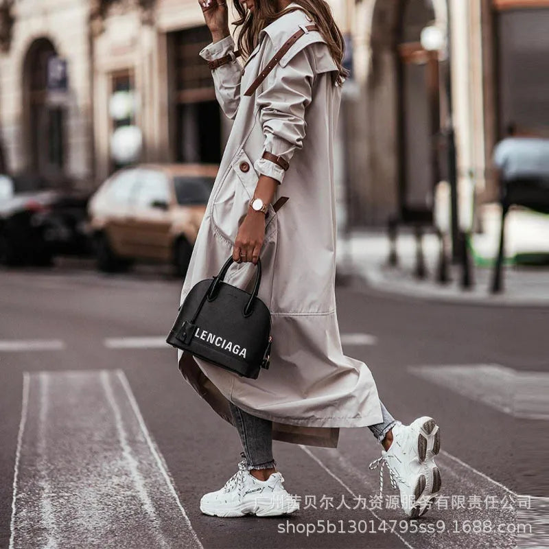 Single Breasted Pocket Design Trench Coat - Ankle Length