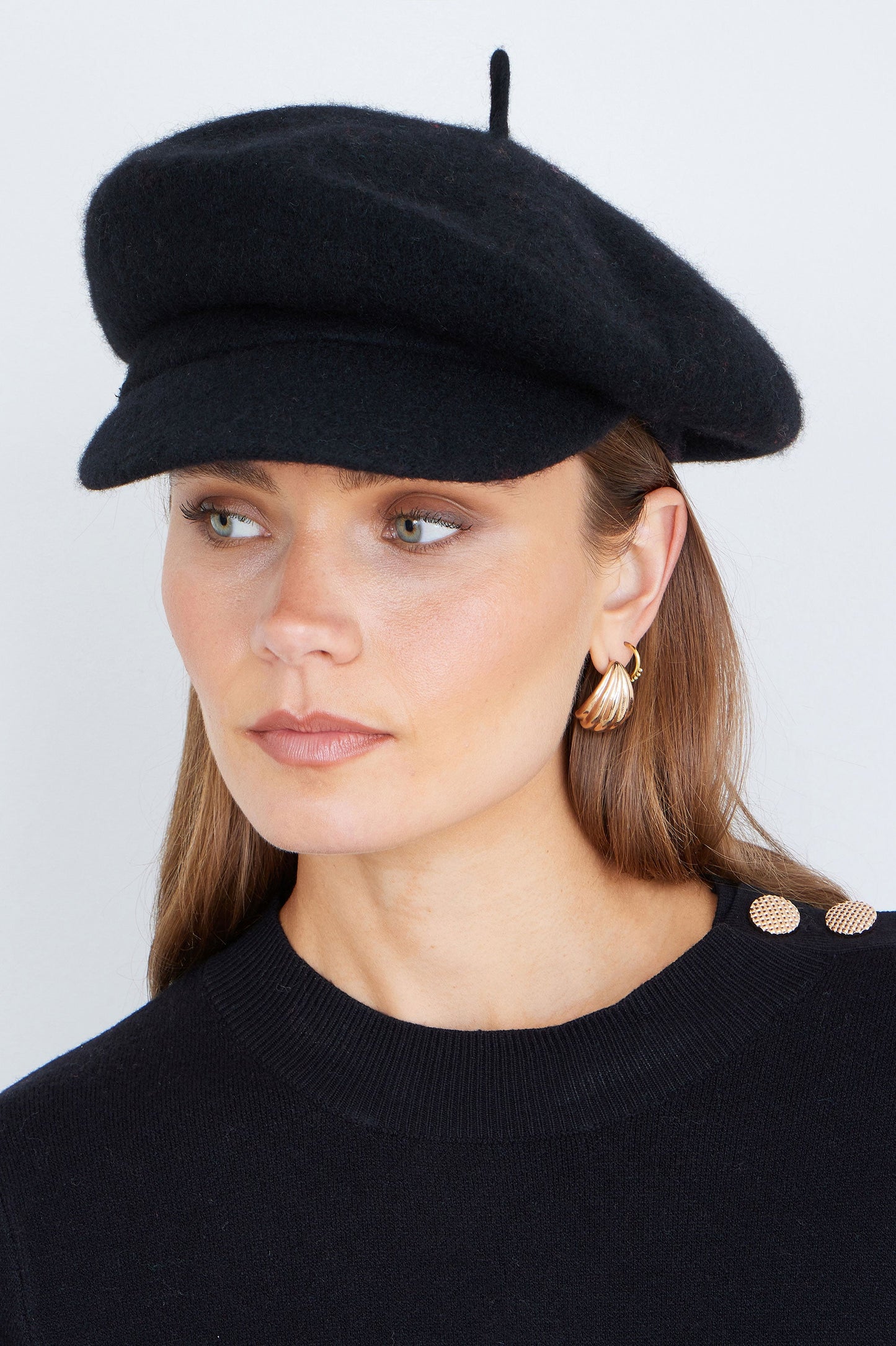 Yumi Black Baker Boy Hat