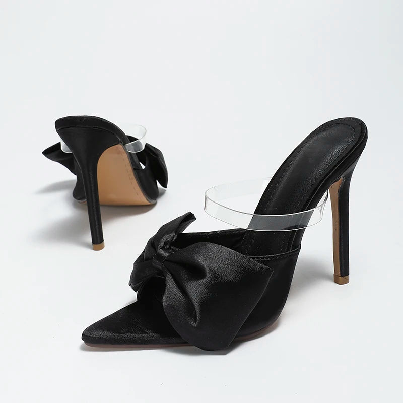 Bow Pointed Toe High Heel Sandal Shoes