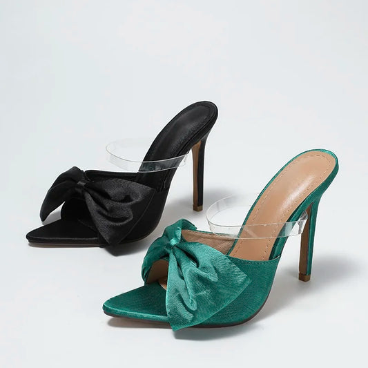 Bow Pointed Toe High Heel Sandal Shoes