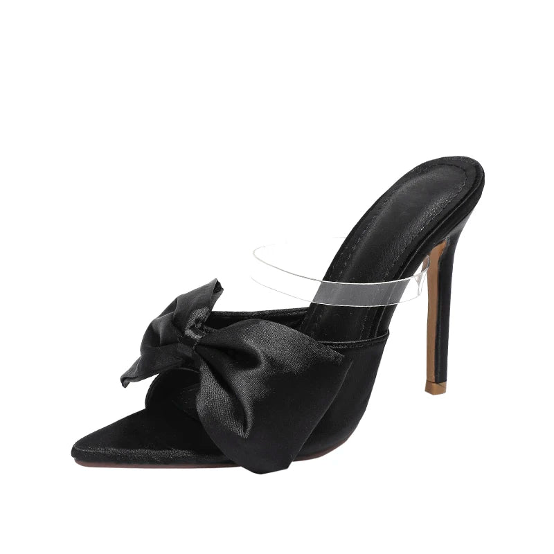 Bow Pointed Toe High Heel Sandal Shoes