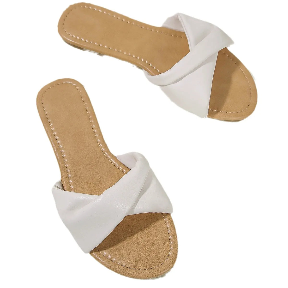 Women's Flat Beach Sandals Simple Fashion Slides With Soft Leather for Women and Ladies Free Shipping