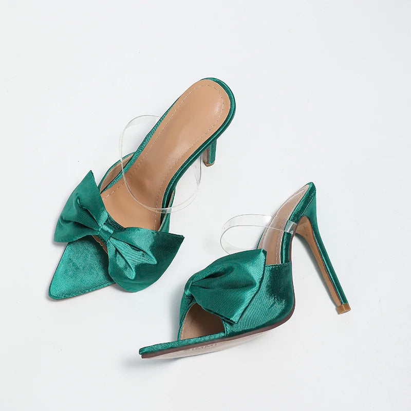Bow Pointed Toe High Heel Sandal Shoes
