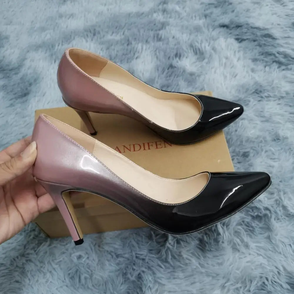 Classic Sexy Pointed Toe - 9cm mid High Heel - Women Pumps Faux
