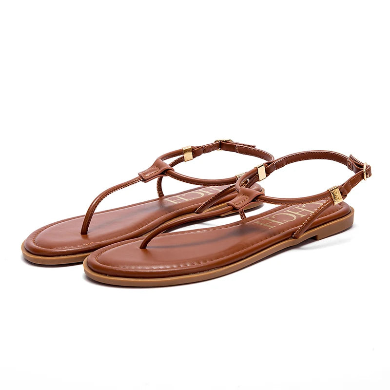 Women’s Flat Strappy Sandals – Comfortable Casual Summer Shoes