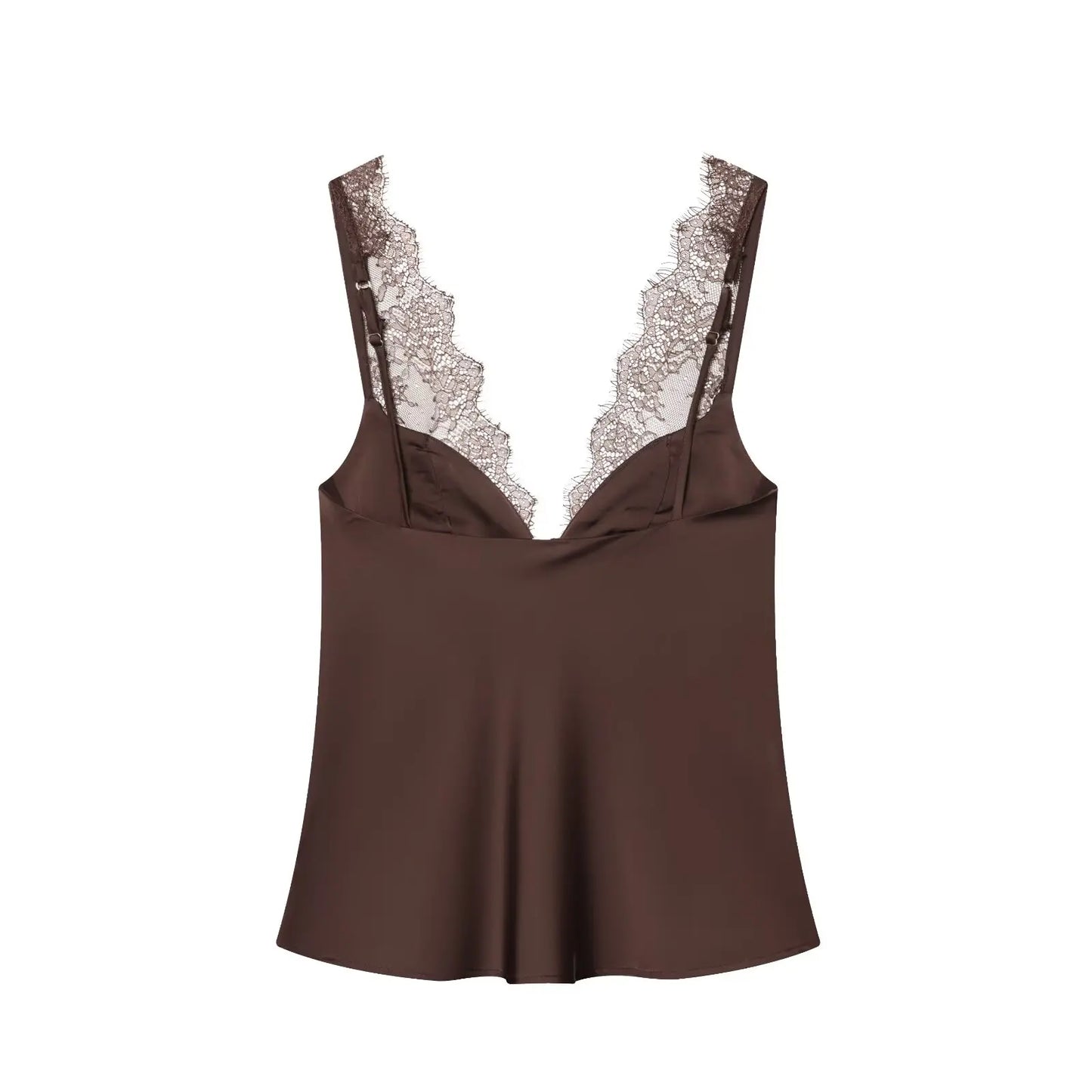 Elegant Women Lace Satin Vest Tops
