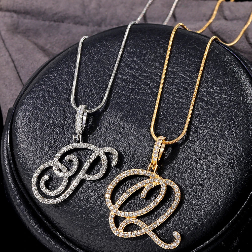 Initial Letter Name Pendant Necklace For Women-Simple Rope Chain Letter Necklace Fashion Jewelry Gift.
