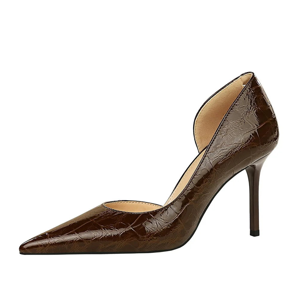 Pointed Toe Thin High Heel Side Hollow Party Shoes