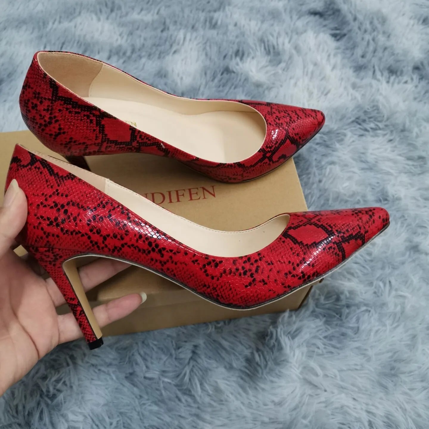 Classic Sexy Pointed Toe - 9cm mid High Heel - Women Pumps Faux