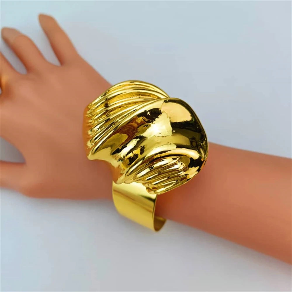 EMMA Luxury African Italian Gold Jewellery Set – Big Statement Necklace, Earrings, Bracelet & Ring for Women & Mama