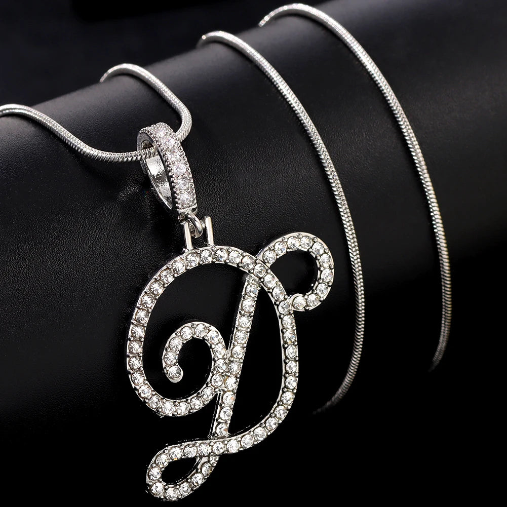 Initial Letter Name Pendant Necklace For Women-Simple Rope Chain Letter Necklace Fashion Jewelry Gift.