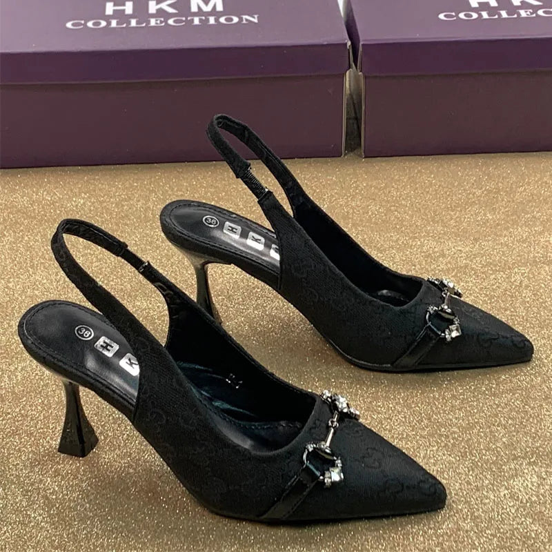 Women’s Diamond Blue High Heel Ankle Strap Shoes