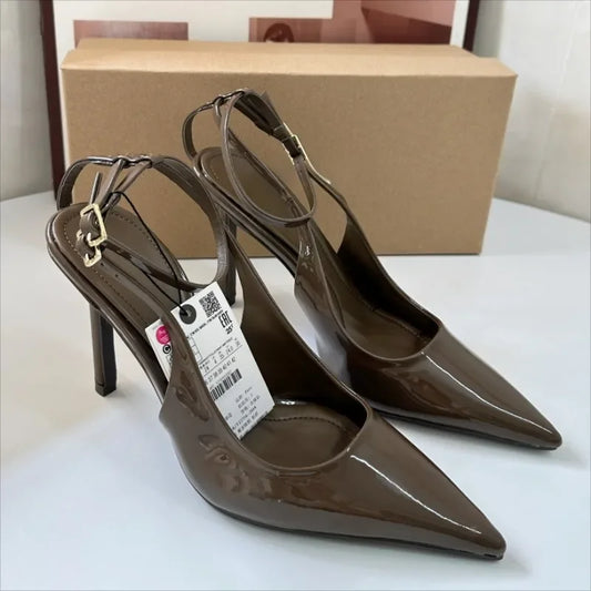 Pointed Toe Stiletto Sandals for Women – Ankle Strap High Heel Party, Wedding & Bridal Shoes