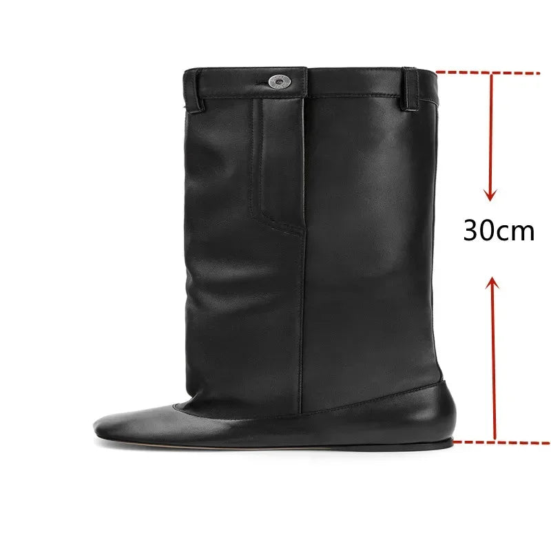 Over-the-Knee High Heel Boots – Wide Tube Slouchy Square Toe Statement Boots for Women