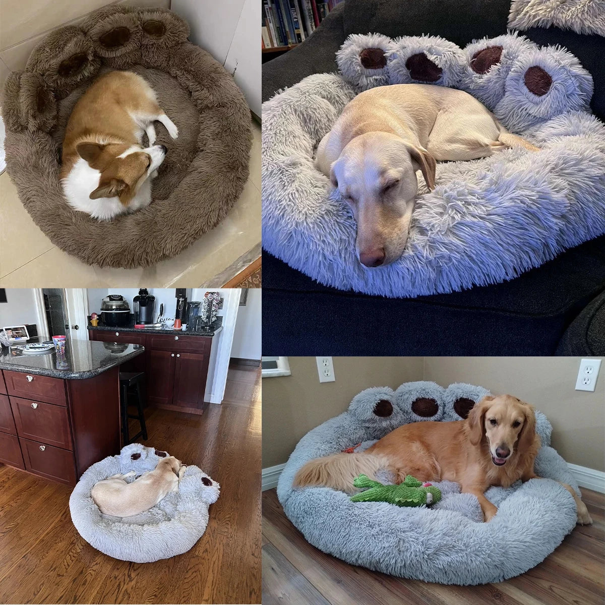 Fluffy Plush Dog Bed – Winter Warm Calming Donut Kennel for Small & Large Dogs | Soft Sofa Cushion for Cats & Puppies