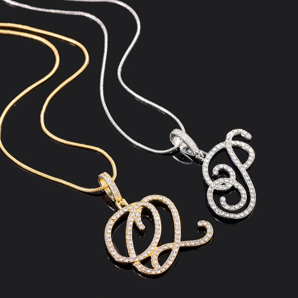 Initial Letter Name Pendant Necklace For Women-Simple Rope Chain Letter Necklace Fashion Jewelry Gift.