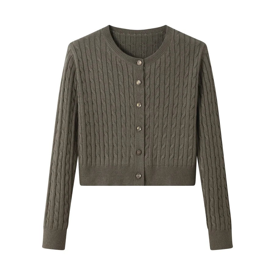 Short Length Cable Knit Cardigan