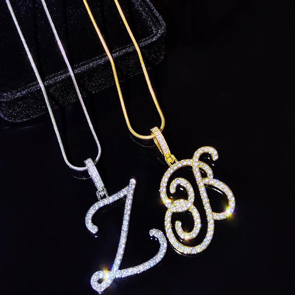 Initial Letter Name Pendant Necklace For Women-Simple Rope Chain Letter Necklace Fashion Jewelry Gift.