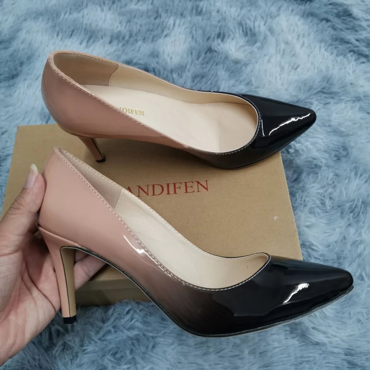 Classic Sexy Pointed Toe - 9cm mid High Heel - Women Pumps Faux
