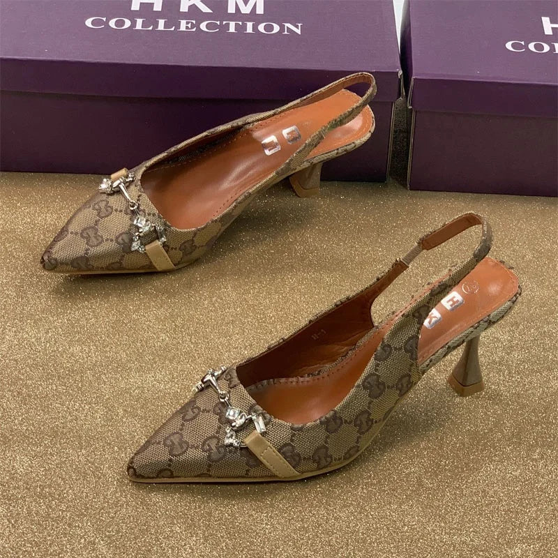 Women’s Diamond Blue High Heel Ankle Strap Shoes