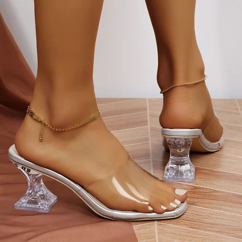 Transparent High Heel Slipper Shoes