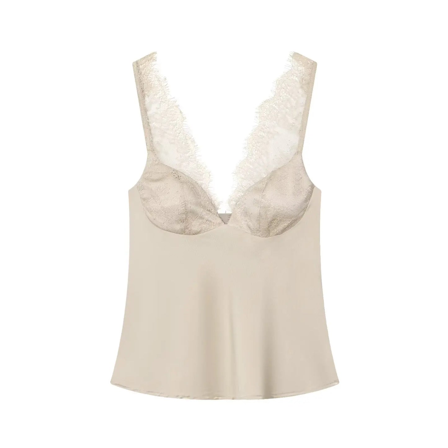 Elegant Women Lace Satin Vest Tops