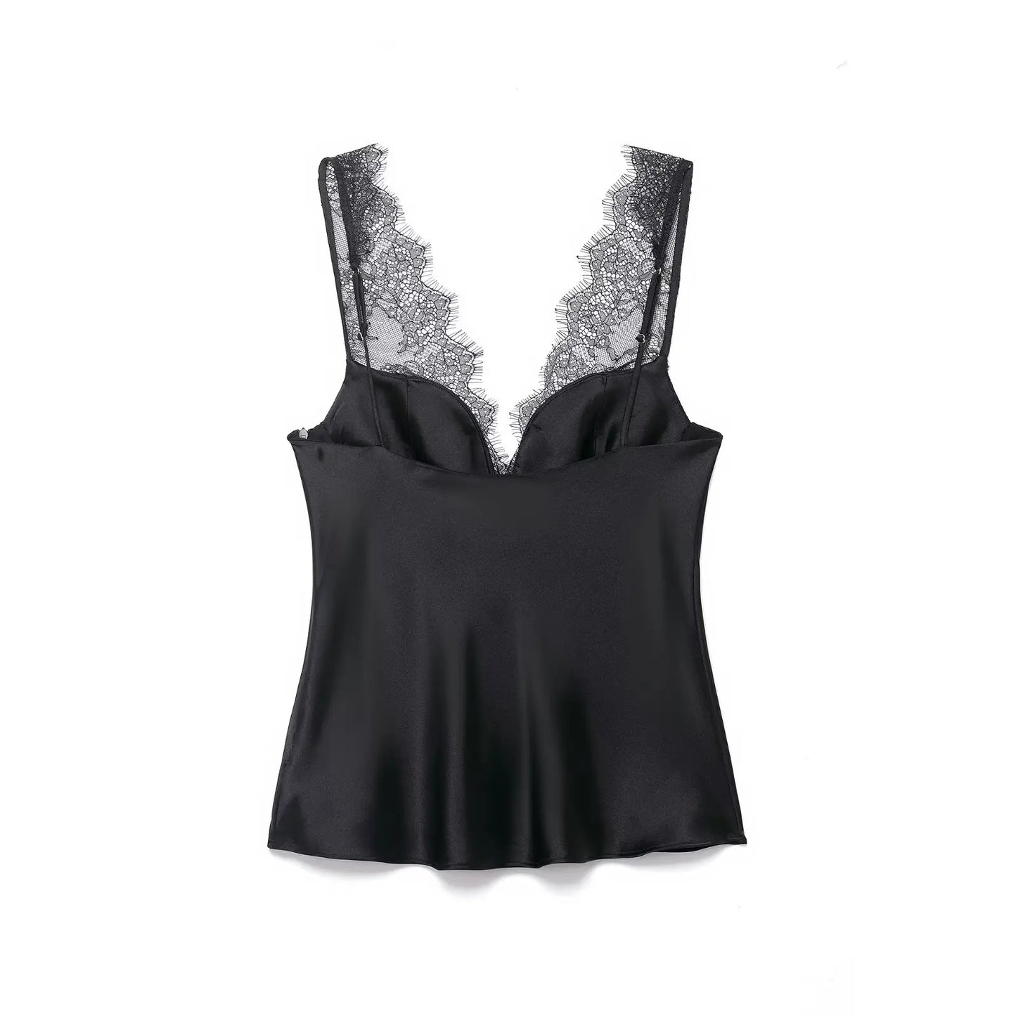 Elegant Women Lace Satin Vest Tops