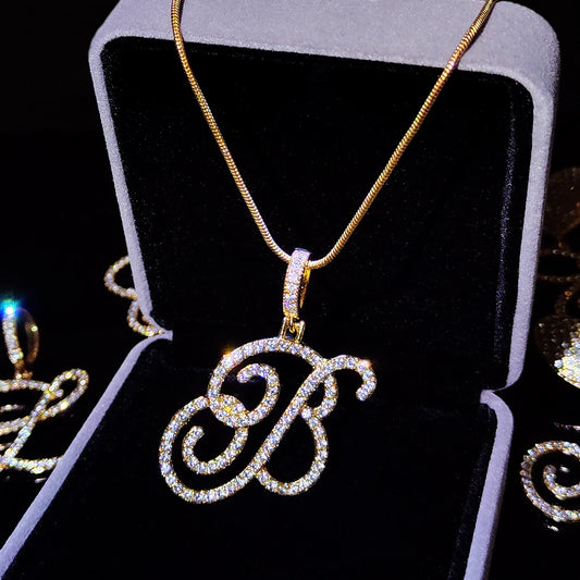Initial Letter Name Pendant Necklace For Women-Simple Rope Chain Letter Necklace Fashion Jewelry Gift.