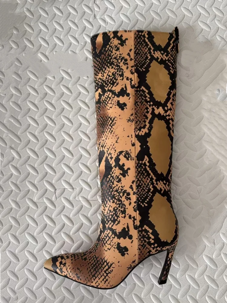 Wide Fit Pointed Toe Knee-High Boots – Chic Slim Heel Party & Evening Boots for Women