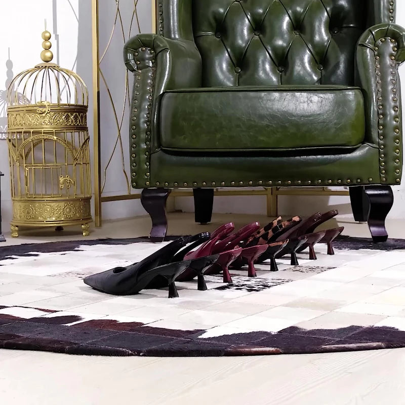 Leopard Print Pointed Toe High Heels for Women – Hollow Buckle Strap Thin Heel Party Pumps