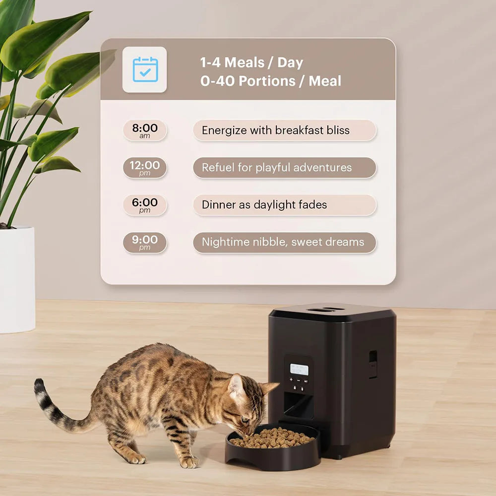 Smart Automatic Pet Feeder – Timed Cat & Dog Food Dispenser with LCD Display | Slow Feeding Bowl & Portion Control (2L)