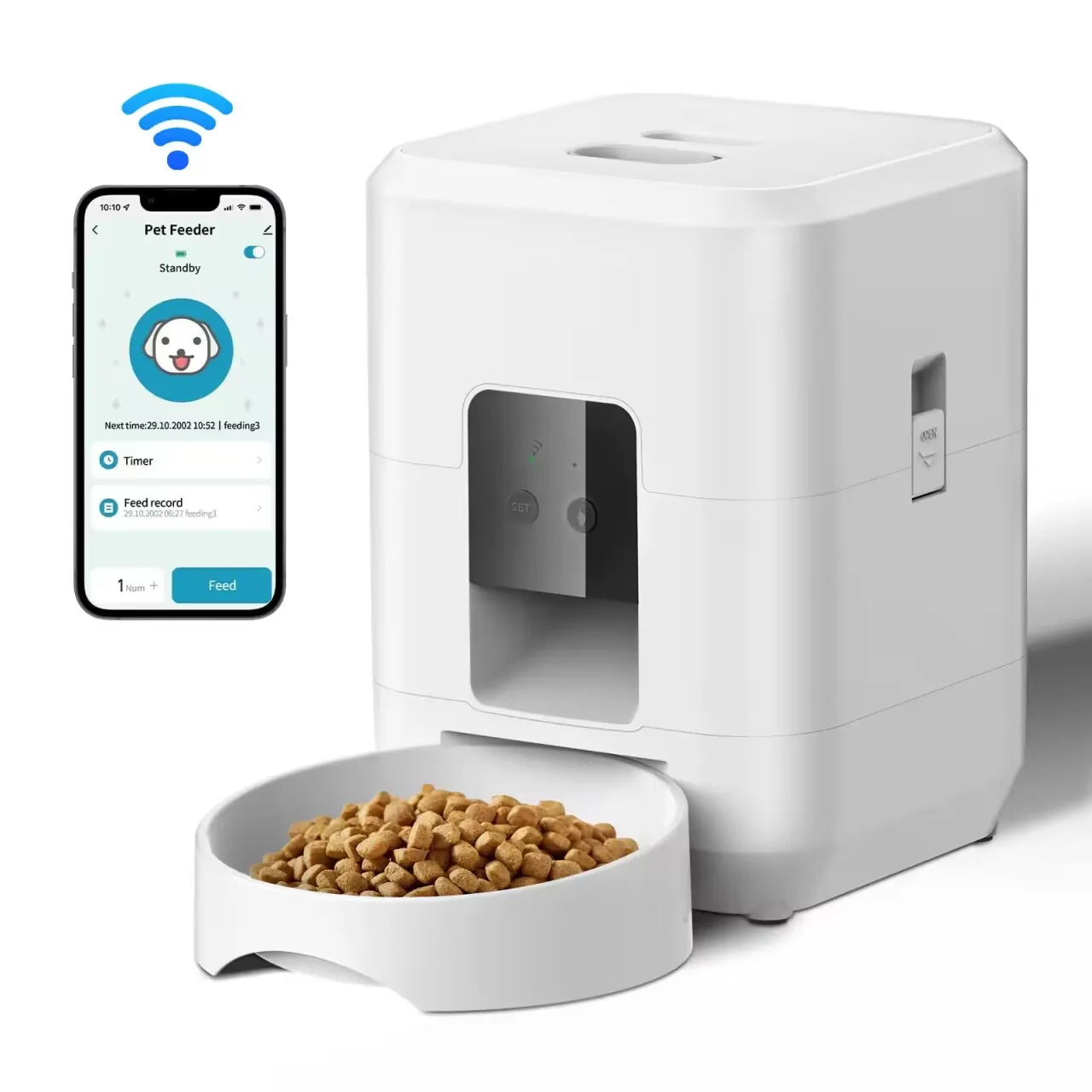 Smart Automatic Pet Feeder – Timed Cat & Dog Food Dispenser with LCD Display | Slow Feeding Bowl & Portion Control (2L)