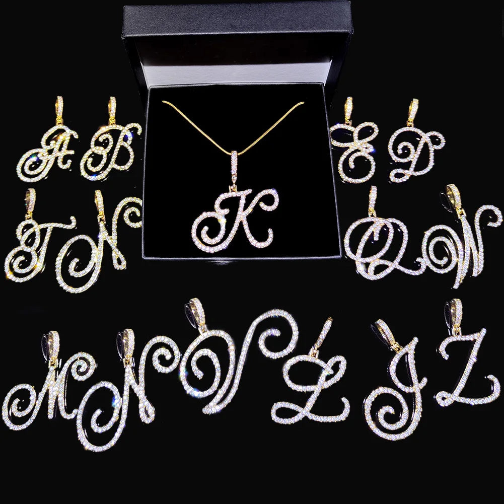 Initial Letter Name Pendant Necklace For Women-Simple Rope Chain Letter Necklace Fashion Jewelry Gift.