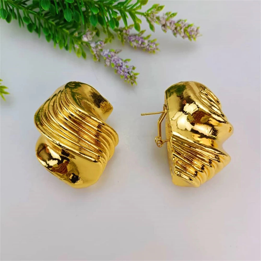 EMMA Luxury African Italian Gold Jewellery Set – Big Statement Necklace, Earrings, Bracelet & Ring for Women & Mama