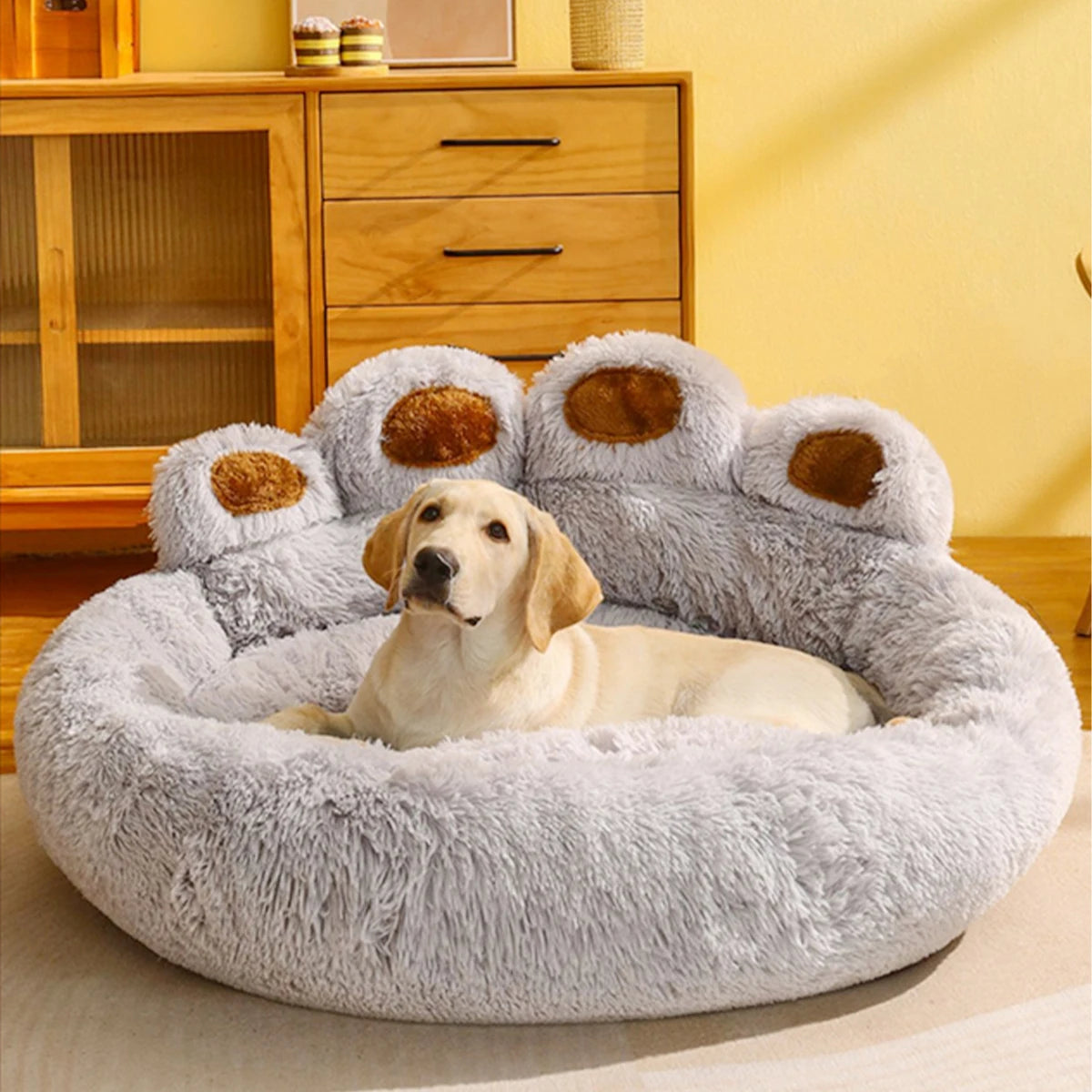 Fluffy Plush Dog Bed – Winter Warm Calming Donut Kennel for Small & Large Dogs | Soft Sofa Cushion for Cats & Puppies
