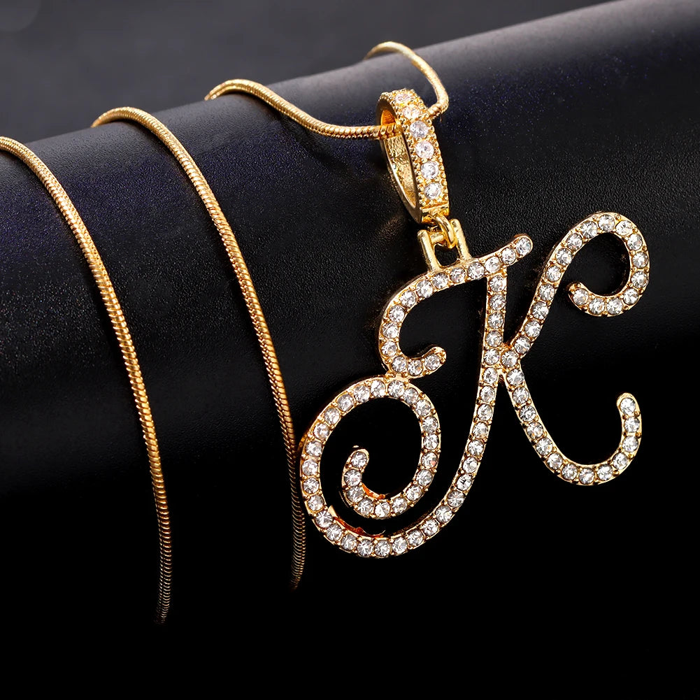 Initial Letter Name Pendant Necklace For Women-Simple Rope Chain Letter Necklace Fashion Jewelry Gift.