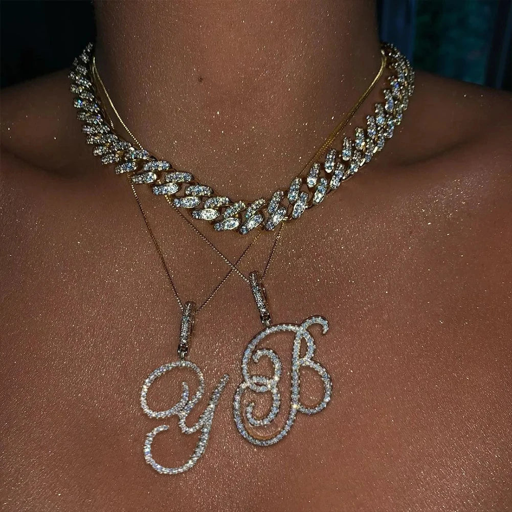 Initial Letter Name Pendant Necklace For Women-Simple Rope Chain Letter Necklace Fashion Jewelry Gift.