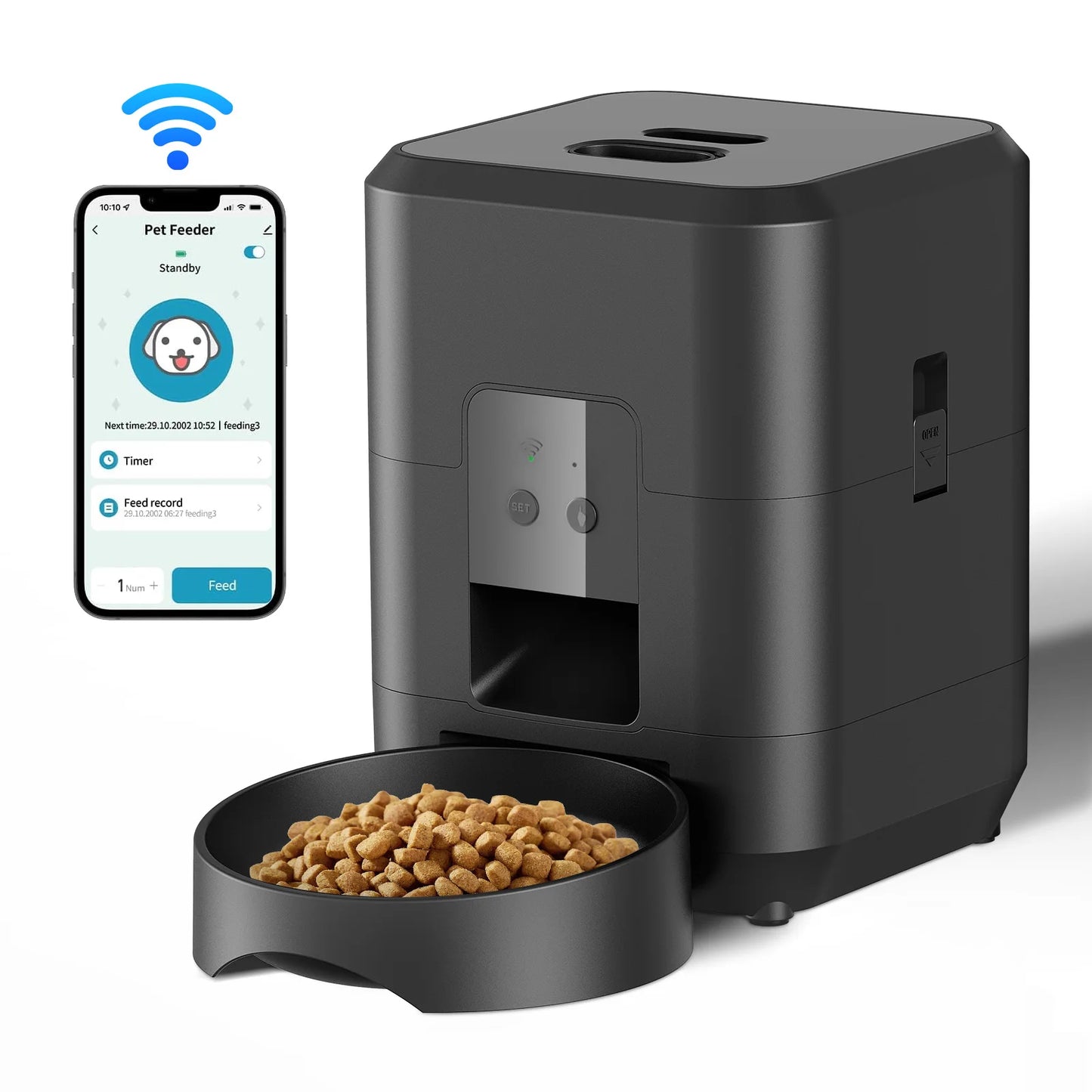 Smart Automatic Pet Feeder – Timed Cat & Dog Food Dispenser with LCD Display | Slow Feeding Bowl & Portion Control (2L)