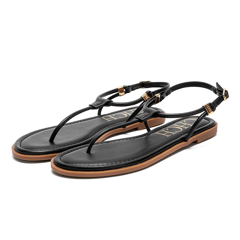 Women’s Flat Strappy Sandals – Comfortable Casual Summer Shoes