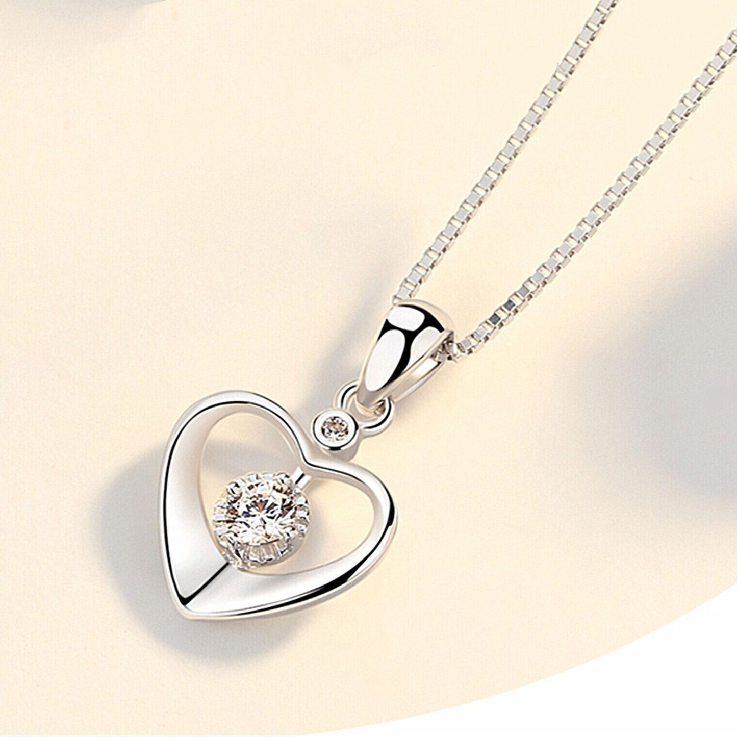 Sterling Silver Crystal Love Heart Pendant